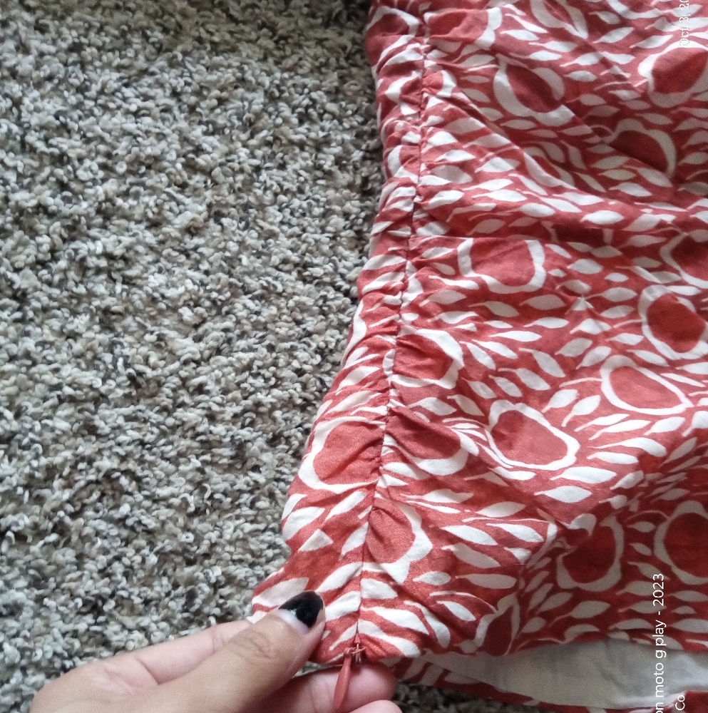 Anthropologie Cecilia Pettersson Printed One-Shoulder Blouse Red Large 14 - Picture 8 of 11